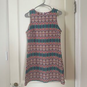 Patterned mini shift dress